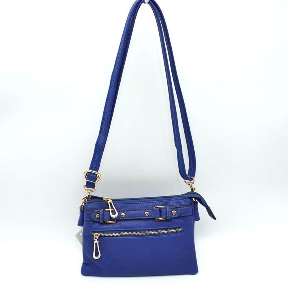Small Buckle Front Crossbody Organizer Handbag
